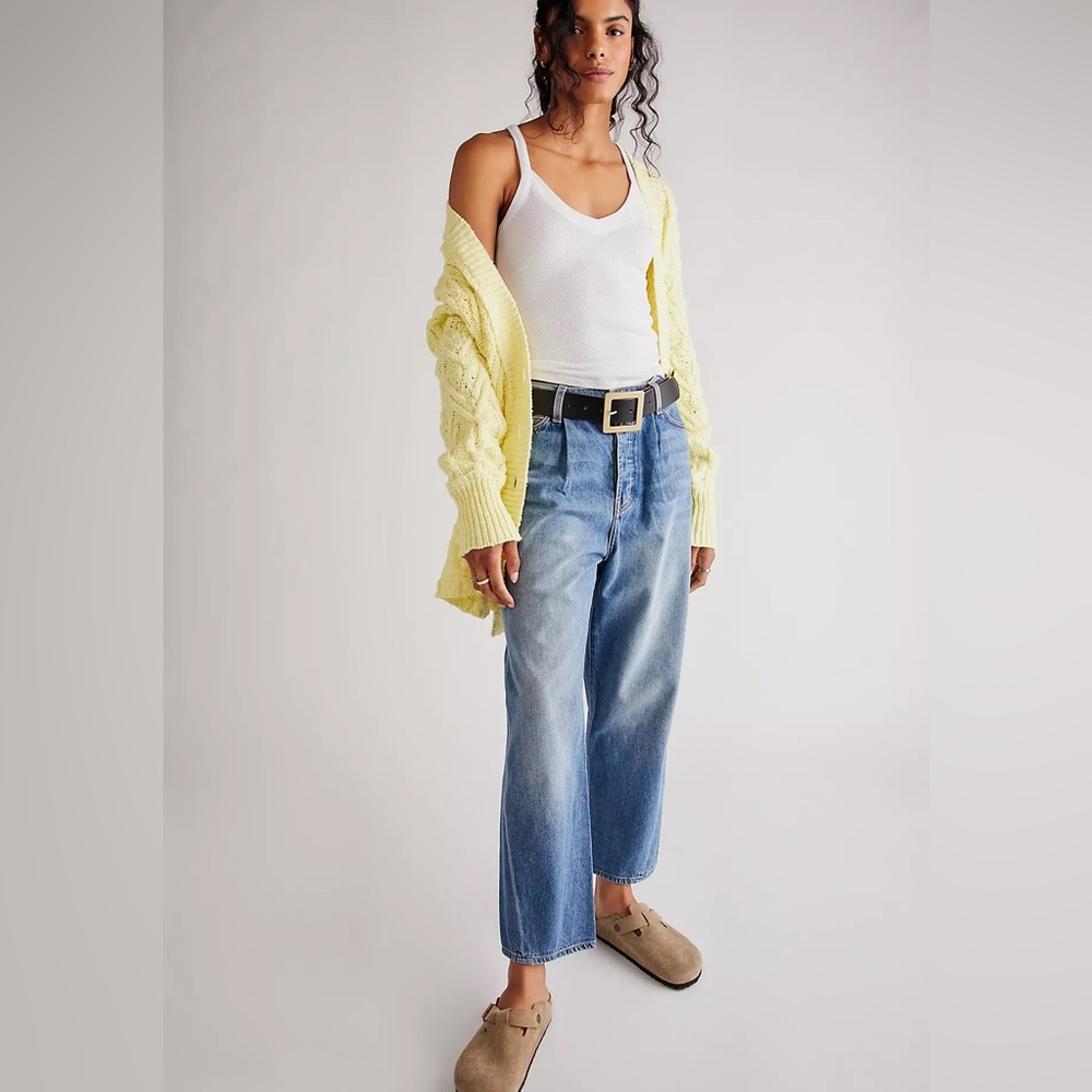 🦋FREE PEOPLE X SANDRINE ROSE THE FRED PAPER BAG JEANS 26 NWT $216 SOLD OUT
